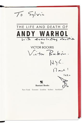 (WARHOL, ANDY.) Group of 5 first edition, mixed printing, books by various authors, each Signed and Inscribed by the author, to America